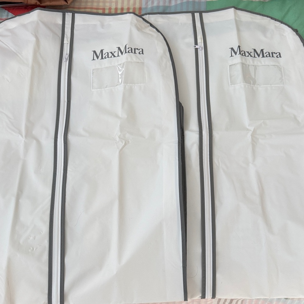 MaxMara White Plastic Garment Bags (2x)